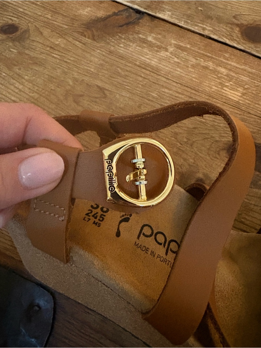 Papillio Sybil Tan Leather Crisscross Sandals - Picture 4 of 7